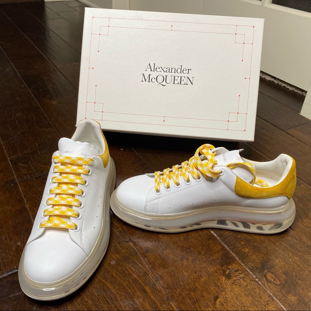 Alexander McQueen Oversized Sneakers. Mens size 10. White/Yellow (authentic)